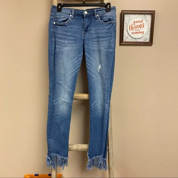 BlankNYC The Reade Classic Frayed Hem Skinny Jeans 26 - Picture 10 of 14